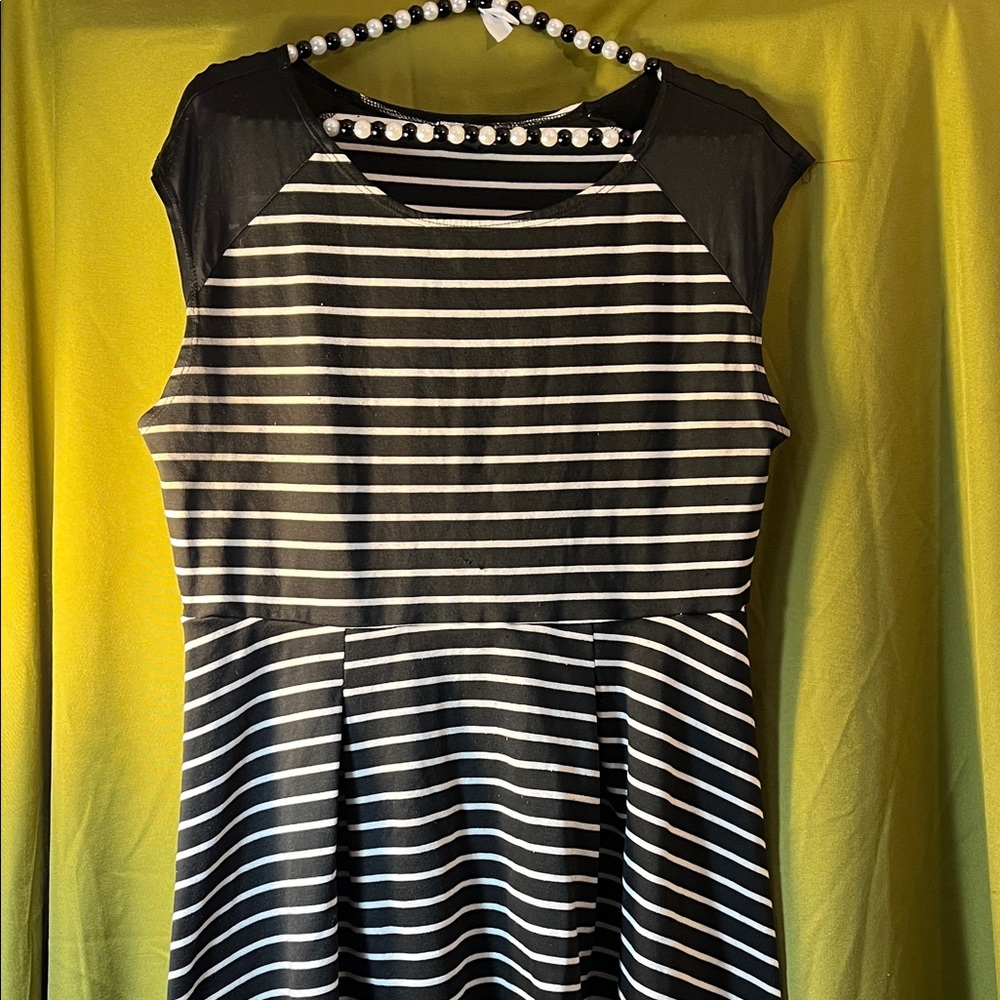 Eyeshadow Black and White Striped Dress